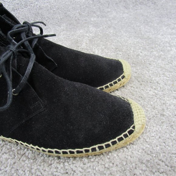 Saint Laurent Ankle Booties Womens Size 38 Eu Espadrilles Black Suede - Picture 2 of 12